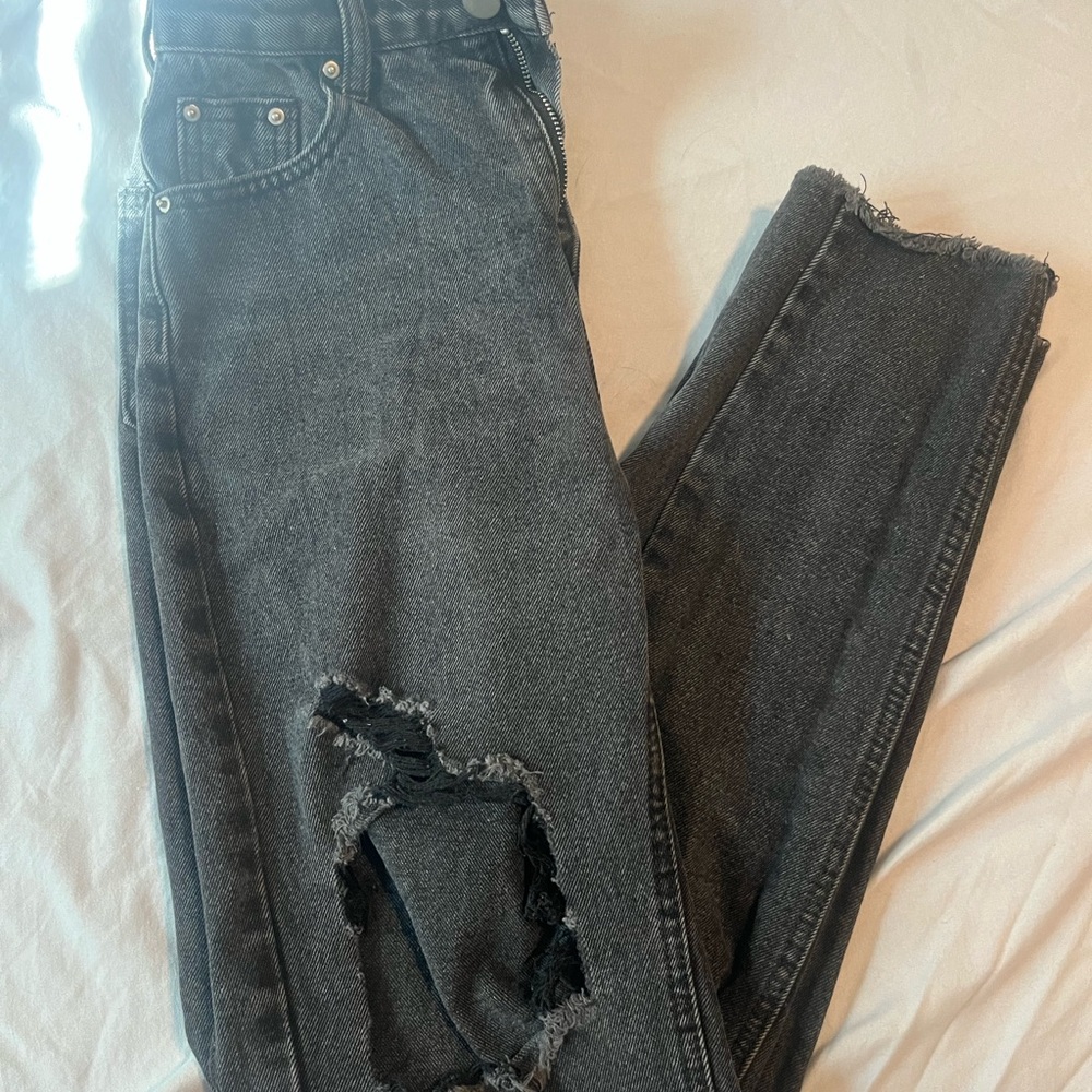 Distressed Black Women's Jeans